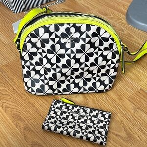 Kate Spade Black and Yellow Floral Crossbody Bag